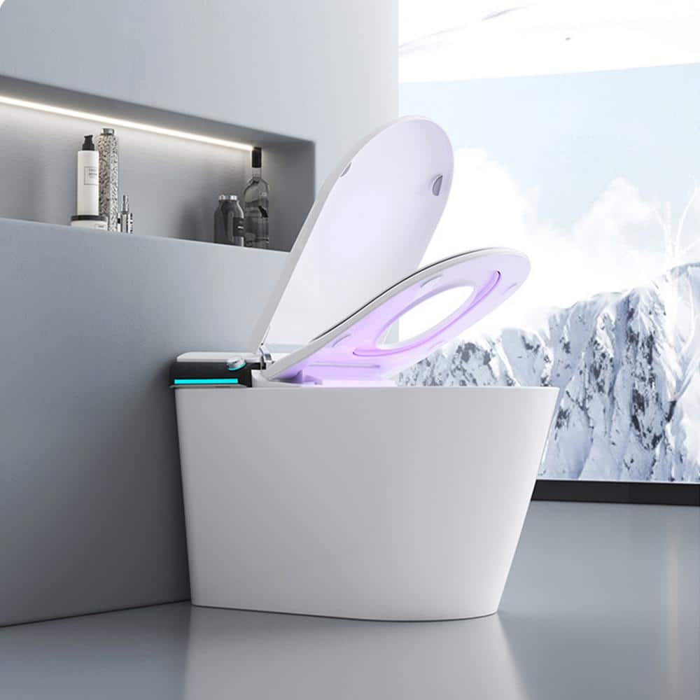 CATALINA 1.28 GPF Smart Bidet Toilet with Auto Open/Close Lid, Gloss White