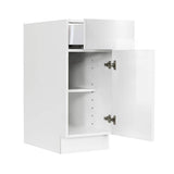 LIFEART CABINETRY Valencia Assembled 9-in. W x 24-in. D x 34.5-in. H in Gloss White Plywood Assembled Base Kitchen Cabinet