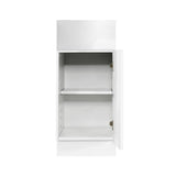 LIFEART CABINETRY Valencia Assembled 9-in. W x 24-in. D x 34.5-in. H in Gloss White Plywood Assembled Base Kitchen Cabinet