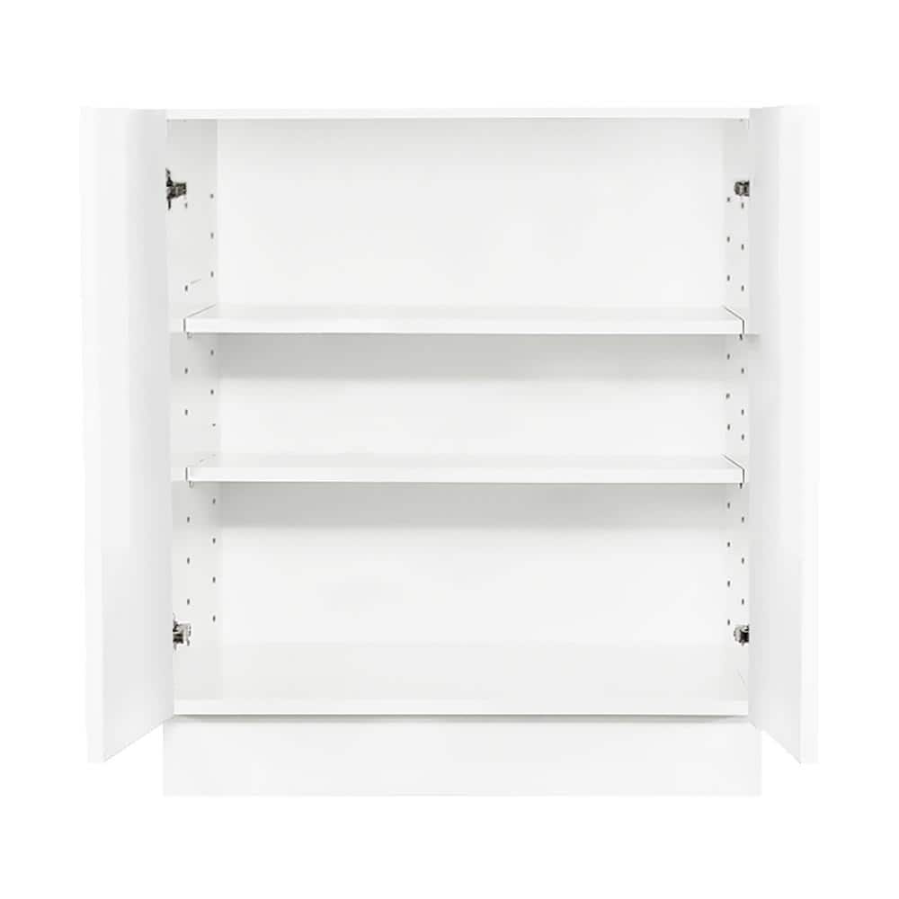LIFEART CABINETRY Valencia Assembled 27 in. W x 24 in. D x 34.5 in. H in Gloss White Plywood Assembled Full-Height Base Kitchen Cabinet
