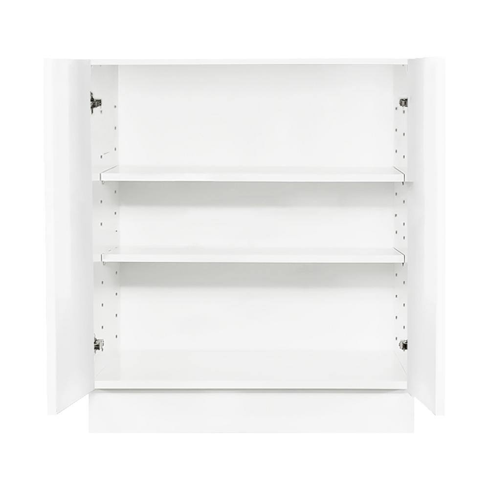 LIFEART CABINETRY Valencia Assembled 30 in. W x 24 in. D x 34.5 in. H in Gloss White Plywood Assembled Full-Height Base Kitchen Cabinet