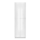 LIFEART CABINETRY Valencia Assembled 24 in. W x 24 in. D x 84 in. H in Gloss White Plywood Assembled Tall Pantry Kitchen Cabinet