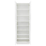 LIFEART CABINETRY Valencia Assembled 24 in. W x 24 in. D x 84 in. H in Gloss White Plywood Assembled Tall Pantry Kitchen Cabinet