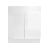 LIFEART CABINETRY Valencia Assembled 30-in. W x 24-in. D x 34.5-in. H in Gloss White Plywood Assembled Sink Base Kitchen Cabinet