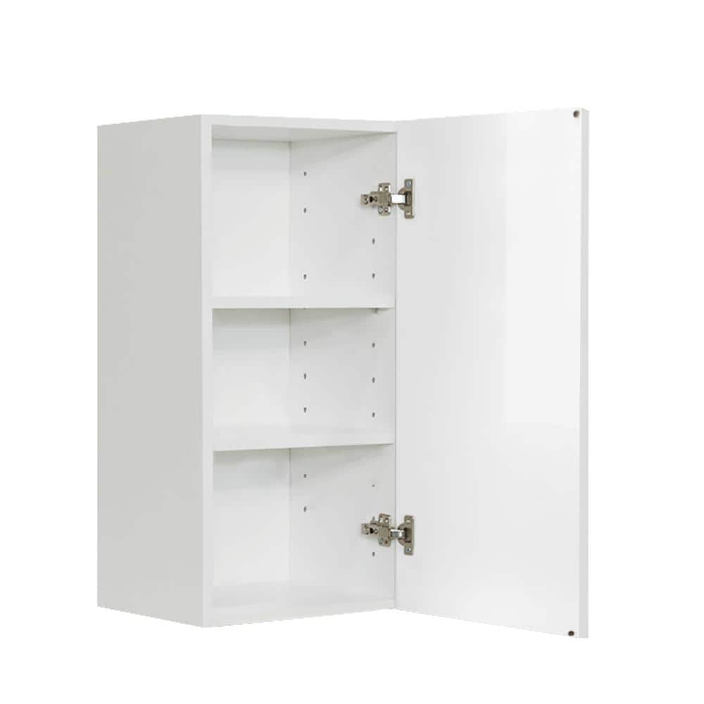 LIFEART CABINETRY Valencia Assembled 12 in. W x 12 in. D x 42 in. H in Gloss White Plywood Assembled Wall Kitchen Cabinet