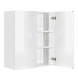 LIFEART CABINETRY Valencia Assembled 27 in. W x 12 in. D x 42 in. H in Gloss White Plywood Assembled Wall Kitchen Cabinet