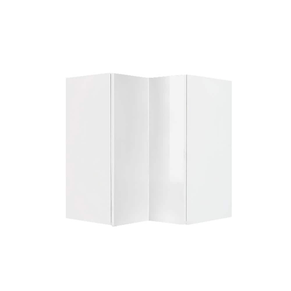 LIFEART CABINETRY Valencia Assembled 24 in. W x 12 in. D x 30 in. H in Gloss White Plywood Assembled Lazy Susan Wall Kitchen Cabinet