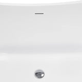 AKDY Freestanding 67 in. Fiberglass Double Slipper Flatbottom Modern Stand Alone Non-Whirlpool Bathtub in Matte Black