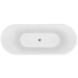 AKDY Freestanding 67 in. Fiberglass Double Slipper Flatbottom Modern Stand Alone Non-Whirlpool Bathtub in Matte Black