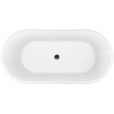 AKDY 54 in. Fiberglass Double Ended Flatbottom Non-Whirlpool Freestanding Bathtub in Glossy White