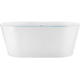 AKDY 54 in. Fiberglass Double Ended Flatbottom Non-Whirlpool Freestanding Bathtub in Glossy White