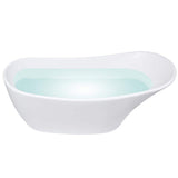 AKDY 53.9 in. Fiberglass Flatbottom Freestanding Bathtub in Glossy White