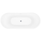 AKDY Freestanding 54 in. Fiberglass Double Slipper Flatbottom Modern Stand Alone Non-Whirlpool Bathtub in Matte Black