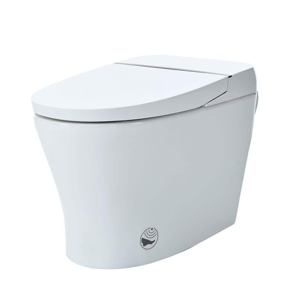 Elongated Smart Bidet Toilet with Heated Seat and Soft Close in White