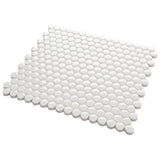 Daltile Finesse Glossy White 12 in. x 13 in. x 6.35 mm Porcelain Penny Round Mosaic Wall Tile (1.06 sq. ft. per piece)