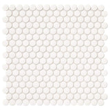 Daltile Finesse Glossy White 12 in. x 13 in. x 6.35 mm Porcelain Penny Round Mosaic Wall Tile (1.06 sq. ft. per piece)