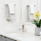 Daltile Finesse Glossy White 12 in. x 13 in. x 6.35 mm Porcelain Penny Round Mosaic Wall Tile (1.06 sq. ft. per piece)
