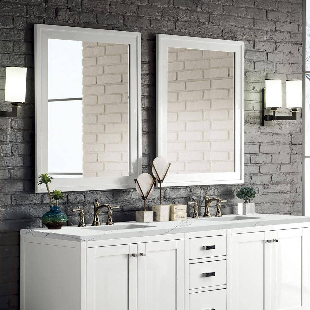James Martin Vanities Addison 30" x 39" Glossy White Rectangular Vanity Mirror