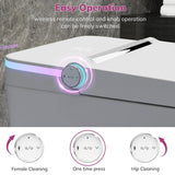 Relyblo Foot Sensor Smart Elongated Bidet Toilet in Glossy White with Adjustable Sprayer