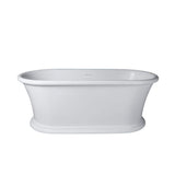 Vanity Art Drancy 67 in. Solid Surface Resin Stone Flatbottom Freestanding Bathtub in Glossy White