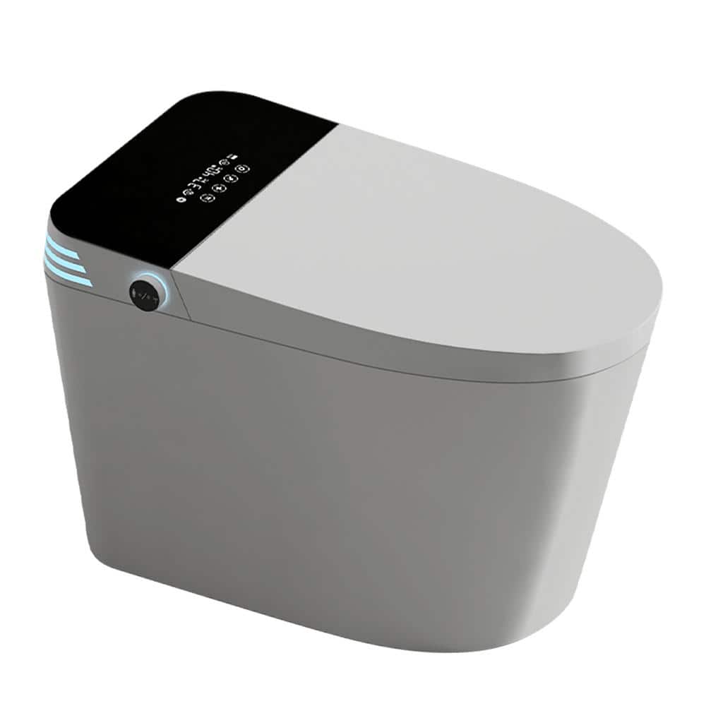 YSQCAR Elongated Smart Bidet Toilet with Auto Lid and Heated Seat in White - 1.28 GPF