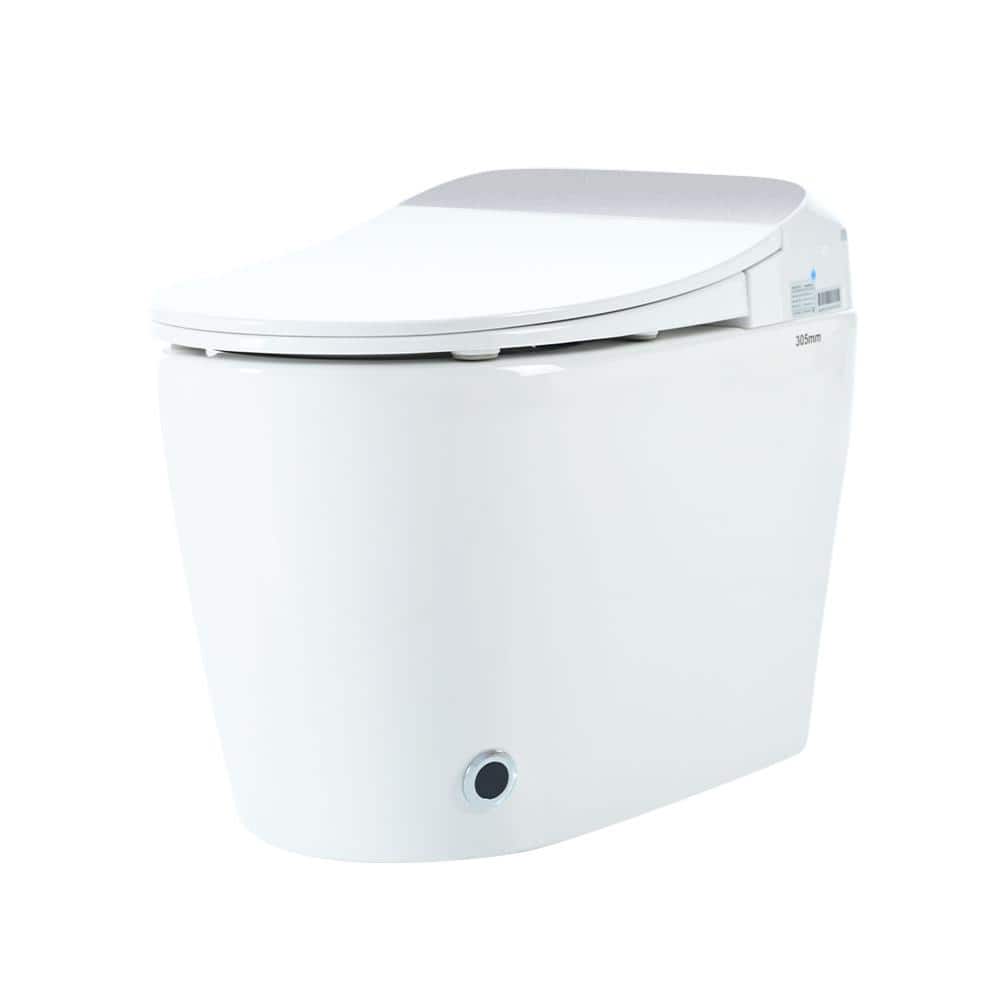 YSQCAR Elongated 1.28 GPF Smart Bidet Toilet with Auto Lid and Heated Seat in White