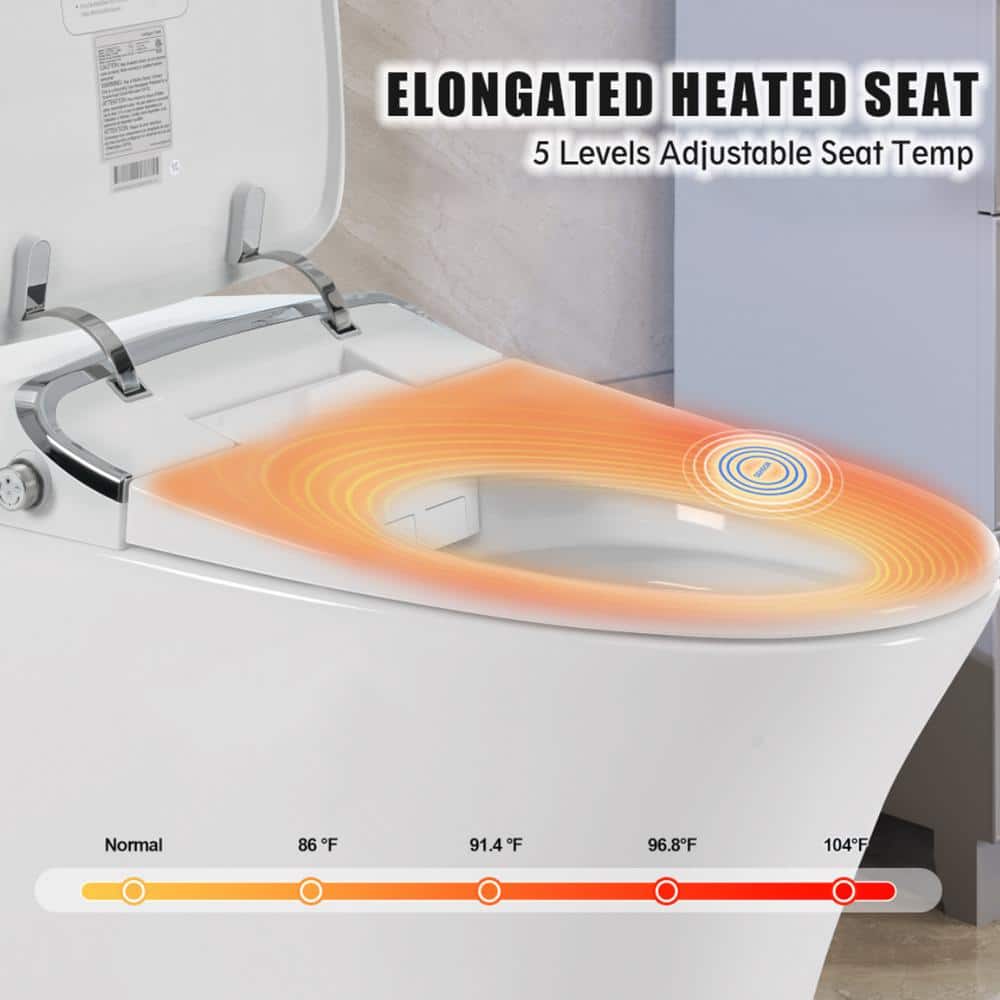 YSQCAR Elongated Smart Bidet Toilet with Heated Seat & Auto Flush