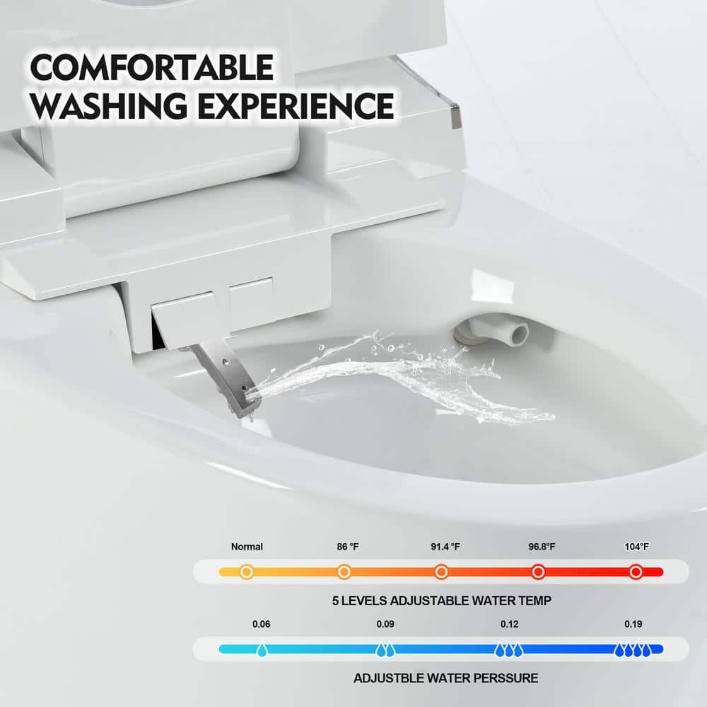 YSQCAR Elongated Smart Bidet Toilet with Heated Seat & Auto Flush