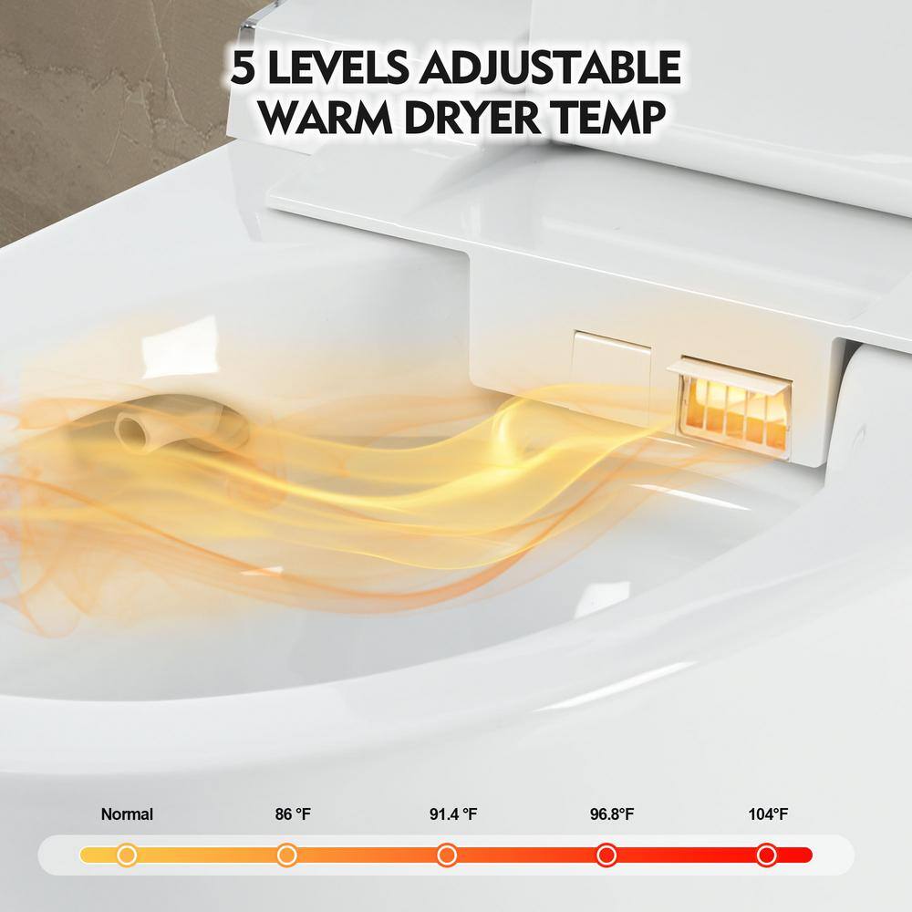 YSQCAR Elongated Smart Bidet Toilet with Heated Seat & Auto Flush