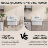 Zeafive High Back 10-Gallon Ceramic Wall Mount Utility Sink, 24x20x17 in.