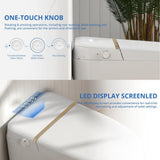 Relyblo Smart Elongated Bidet Toilet 1.27 GPF with Gold Edge White Finish