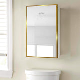 16 in. W x 28 in. H Rectangular Metal Framed Medicine Cabinet with Mirror