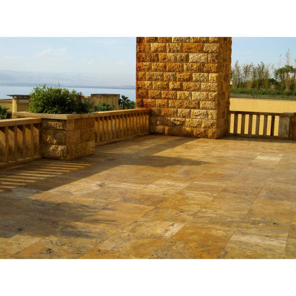MSI Riviera 10 Piece Tumbled Travertine Paver Tile Kit (160 Sq. Ft. / Pallet)