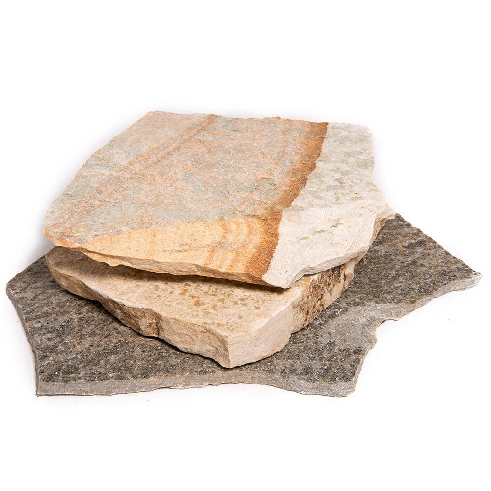 Southwest Boulder & Stone 60 sq. ft. 18 in. x 12 in. x 2 in. Gold Quartzite Natural Flagstone for Landscape, Gardens and Pathways