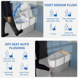 Relyblo intelligent Elongated Bidet Toilet 1.27 GPF in Gold White with Auto Open/Close and Foot Sensing