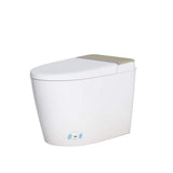Relyblo intelligent Elongated Bidet Toilet 1.27 GPF in Gold White with Auto Open/Close and Foot Sensing