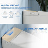 Relyblo intelligent Elongated Bidet Toilet 1.27 GPF in Gold White with Auto Open/Close and Foot Sensing