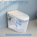 Relyblo intelligent Elongated Bidet Toilet 1.27 GPF in Gold White with Auto Open/Close and Foot Sensing