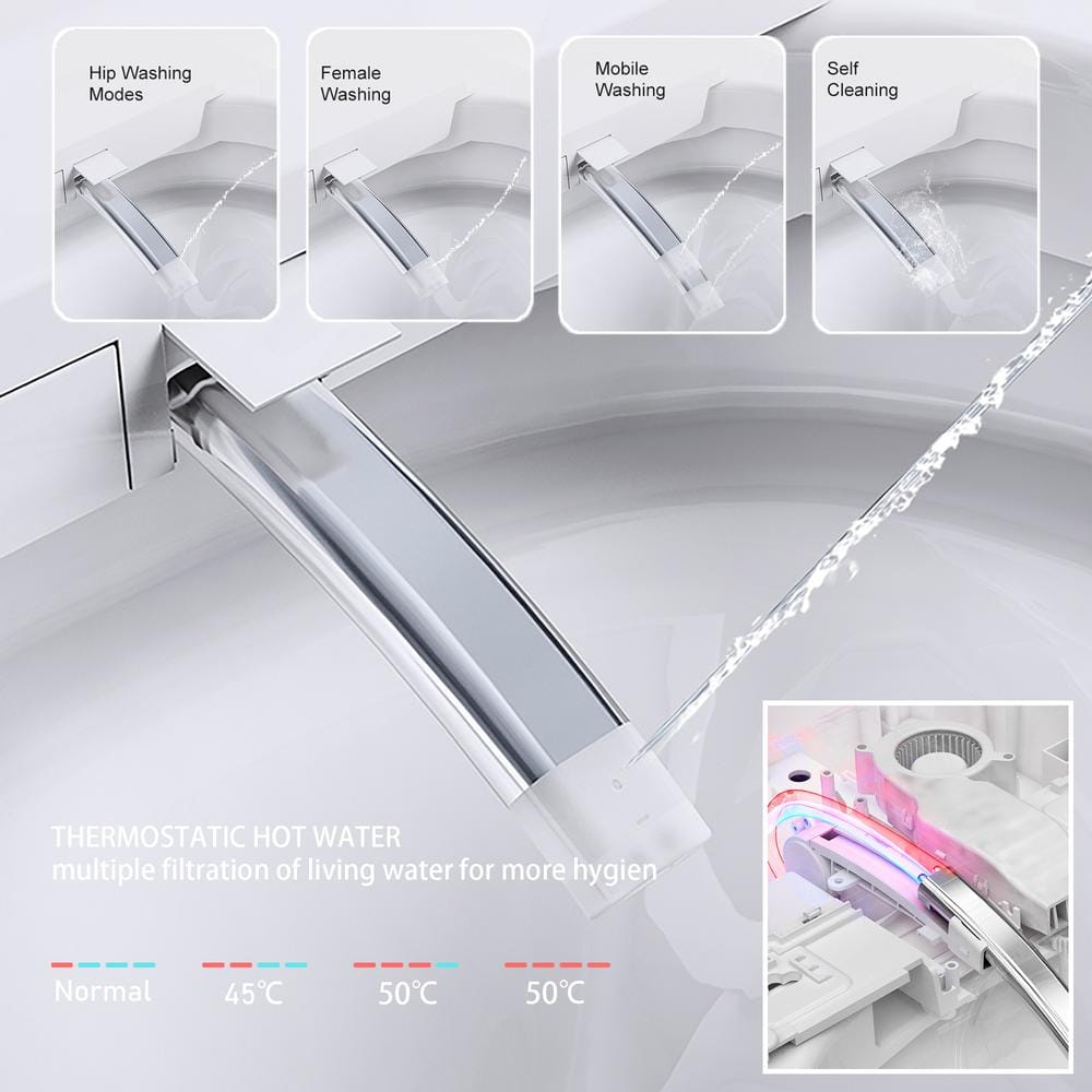 Yulika Smart Bidet Toilet with Heated Seat and LED Display - DJ-K1