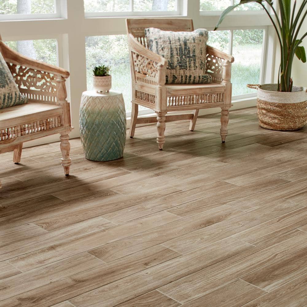 Trace Meadow Golden Brown 6 in. x 36 in. Glazed Porcelain Floor and Wall Tile (348 sq. ft./Pallet)