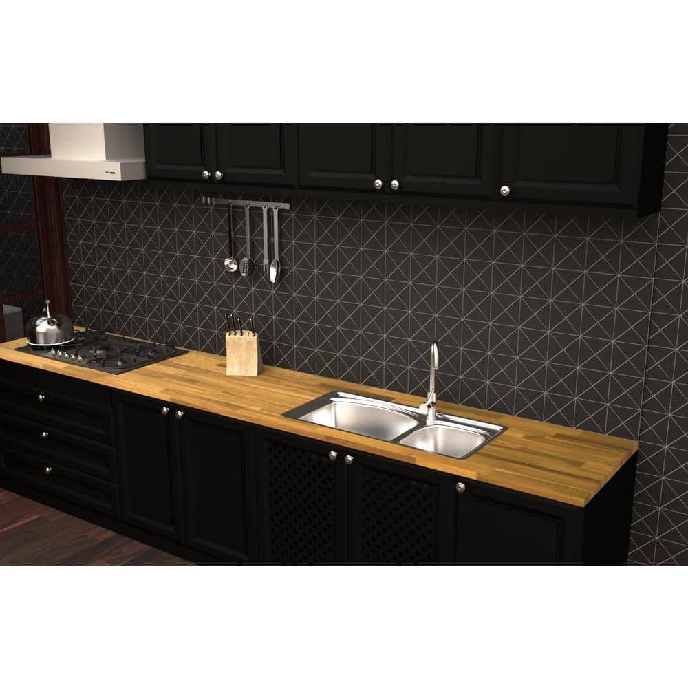Interbuild 6 ft. L x 25 in. D, Acacia Butcher Block Standard Countertop in Golden Teak with Square Edge