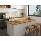 Interbuild 6 ft. L x 25.5 in. D, Acacia Butcher Block Standard Countertop in Golden Teak with Square Edge