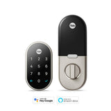 Google Nest x Yale Lock - Tamper-Proof Smart Wifi Bluetooth Deadbolt Lock with Nest Connect - Satin Nickel