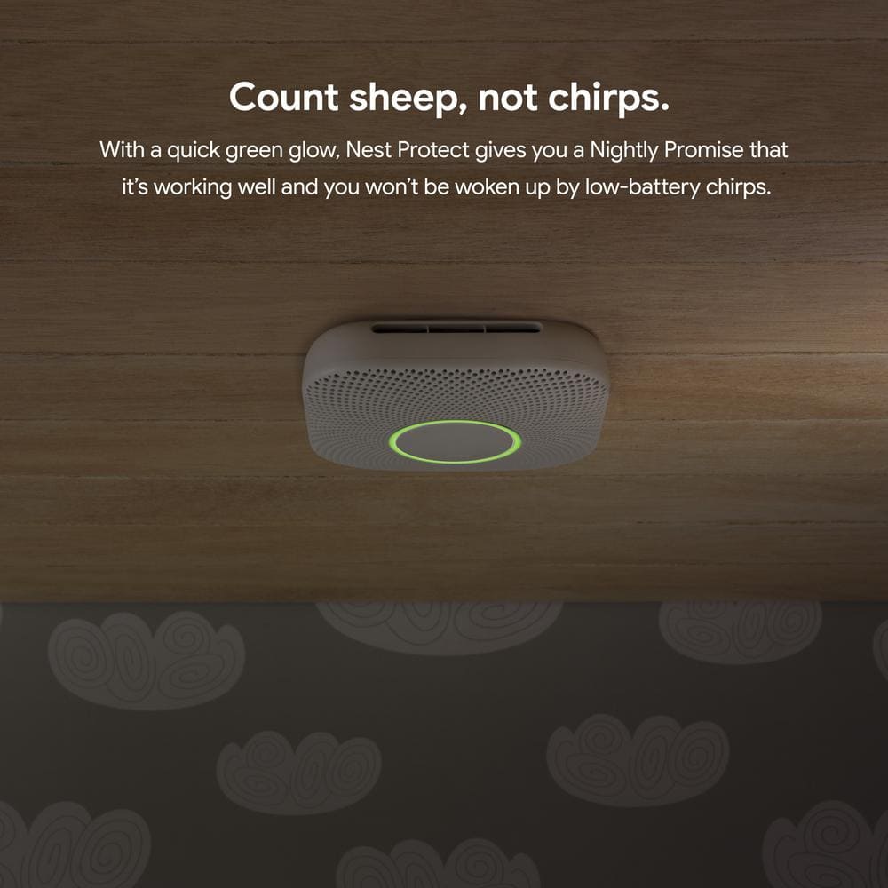 Google Nest Protect - Smoke Alarm and Carbon Monoxide Detector - Battery Operated