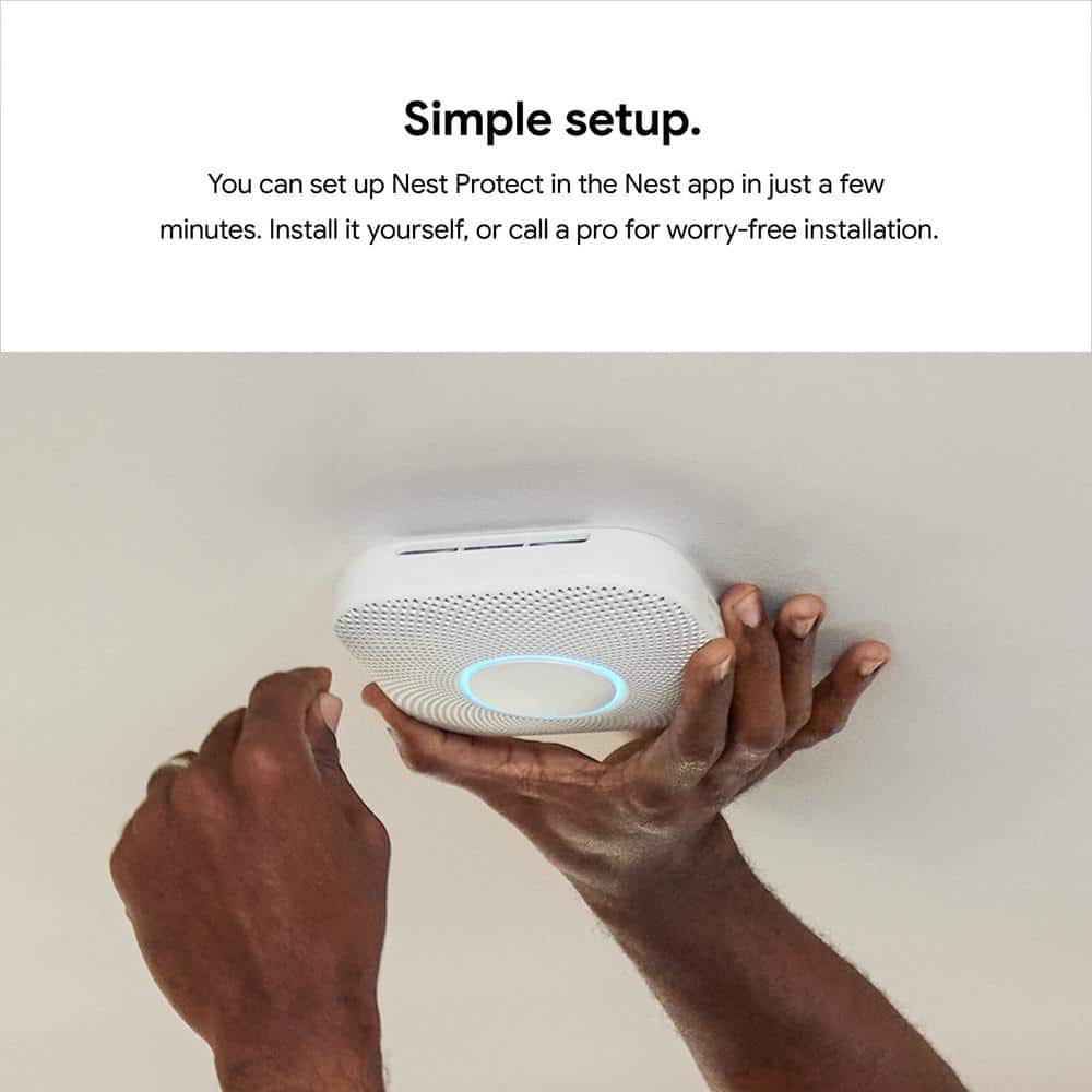 Google Nest Protect - Smoke Alarm and Carbon Monoxide Detector - Battery Operated - 2 Pack