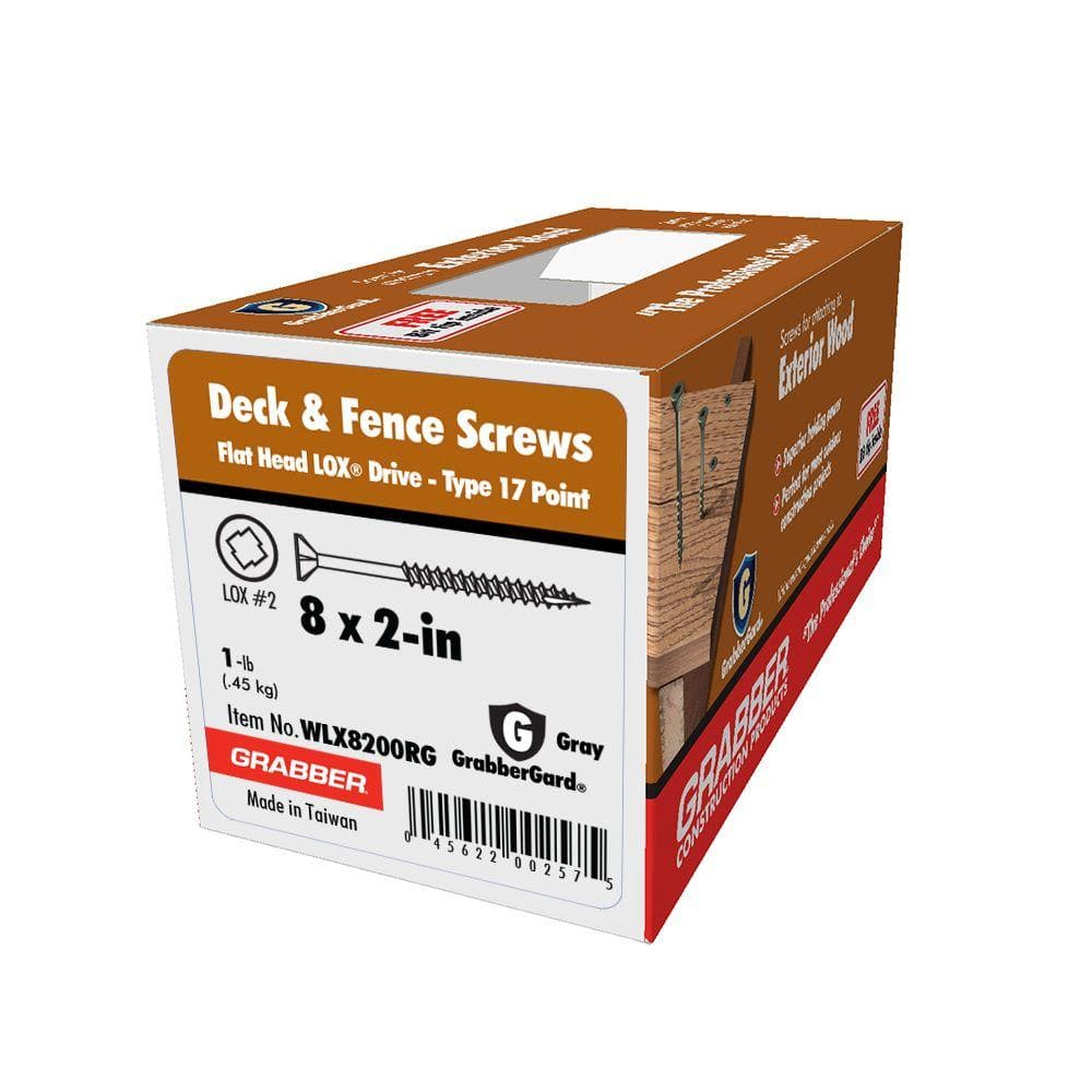 Grabber #8 2 in. Lox Flat-Head Wood Deck Screw