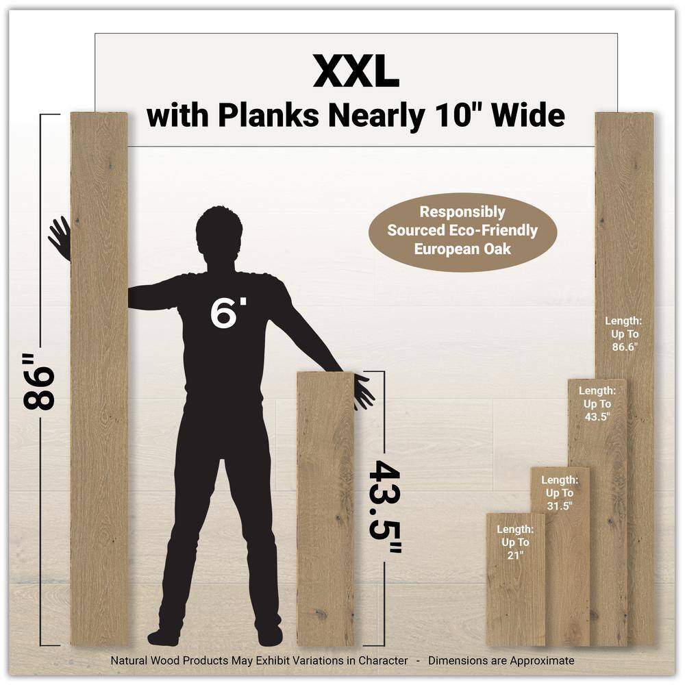 MSI Grant Manor White Oak XXL 5/8 in. T x 9.45 in. W Tongue and Groove Engineered Hardwood Flooring (1363.92 sq. ft./pallet)