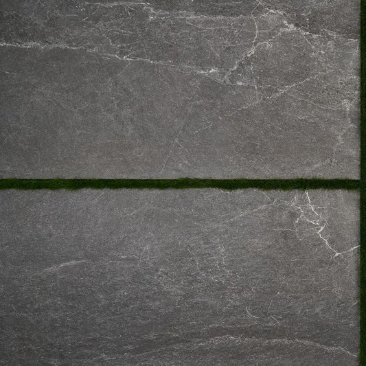 Ivy Hill Tile LithoTech 23.62 in. x 47.24 in. x 0.78 in. Graphite Gray Matte Porcelain Floor Paver Tile (7.74 sq. ft./Each)