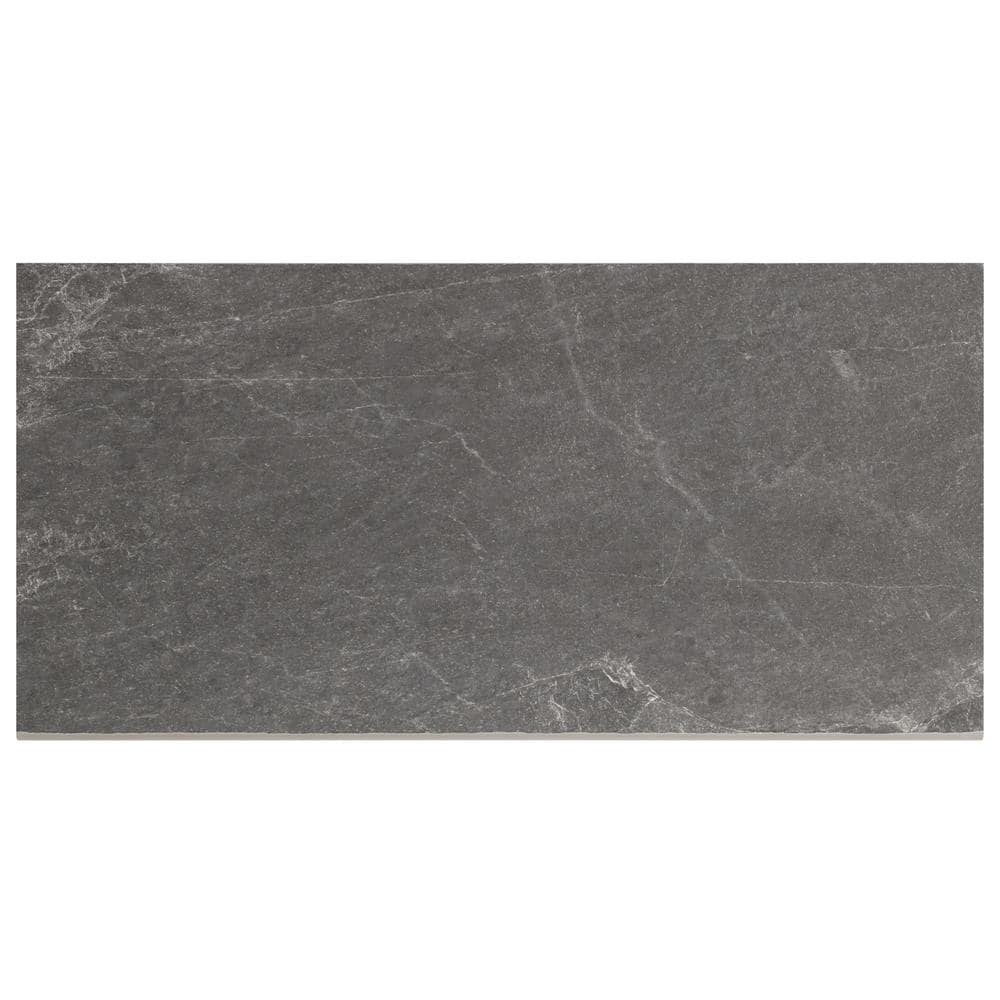 Ivy Hill Tile LithoTech 11.81 in. x 23.62 in. x 0.78 in. Graphite Gray Matte Porcelain Floor Pool Coping Tile (1.93 sq. ft./Each)