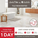 Daltile QuicTile 12 in. x 24 in. Enchanting Marble Matte Porcelain Locking Floor Tile (9.6 sq. ft. / case)
